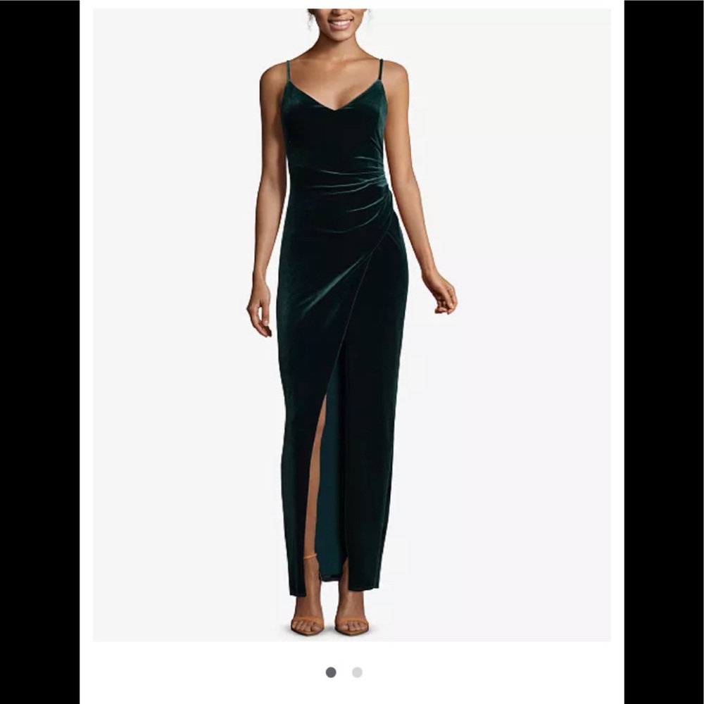 Betsy & Adam Green Velvet Dress